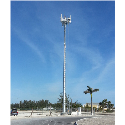 35m Single Pipe Radio Masts Telecommunications Tower Galvanized Steel