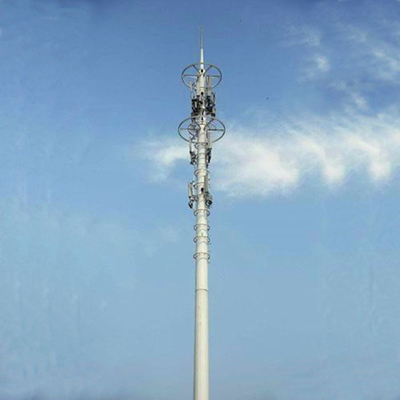20m To 100m Monopole Telecommunications Tower For Antenna Transmission