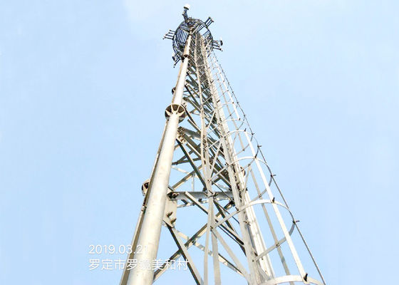 3 Legged Galvanized Lattice Steel Towers 80m Antenna Telecommunication Tower