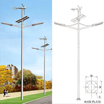 Tapered Conical Or Octagonal Street Light Pole Galvanized Steel for Residential