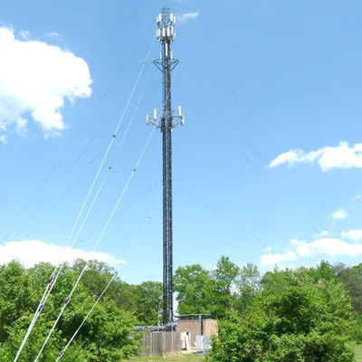 High Mast 30m 60m Guyed Wire Telecom Steel Tower For Communication