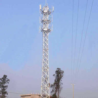 Steel Telecom Antenna Mobile Tower 45m Galvanized Tubular Lattice